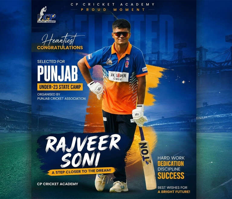 A Step Closer to the Dream: Rajveer Soni Selected for Punjab Under-23 State Camp!