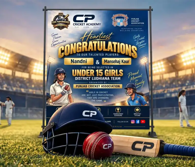 Heartiest Congratulations to Nandni and Mansehaj Kaur on Their Selection in the U-15 Girls District Ludhiana Cricket Team